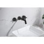 GRADE A1 - Black Crosshead Handle Wall Mounted Basin Mixer Tap - Arissa