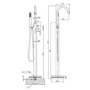 Black Freestanding Bath Shower Mixer Tap - Arissa