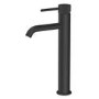 Matt Black Fluted Tall Mono Basin Mixer Tap - Arissa