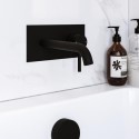 A2/ARMBWMWBP GRADE A2 - Matt Black Wall Mounted Bath Tap With Backing Plate - Arissa