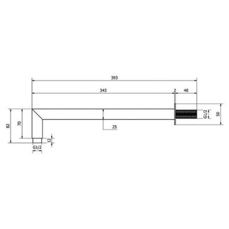 Wall Mounted Round 90 Degree Bend Shower Arm