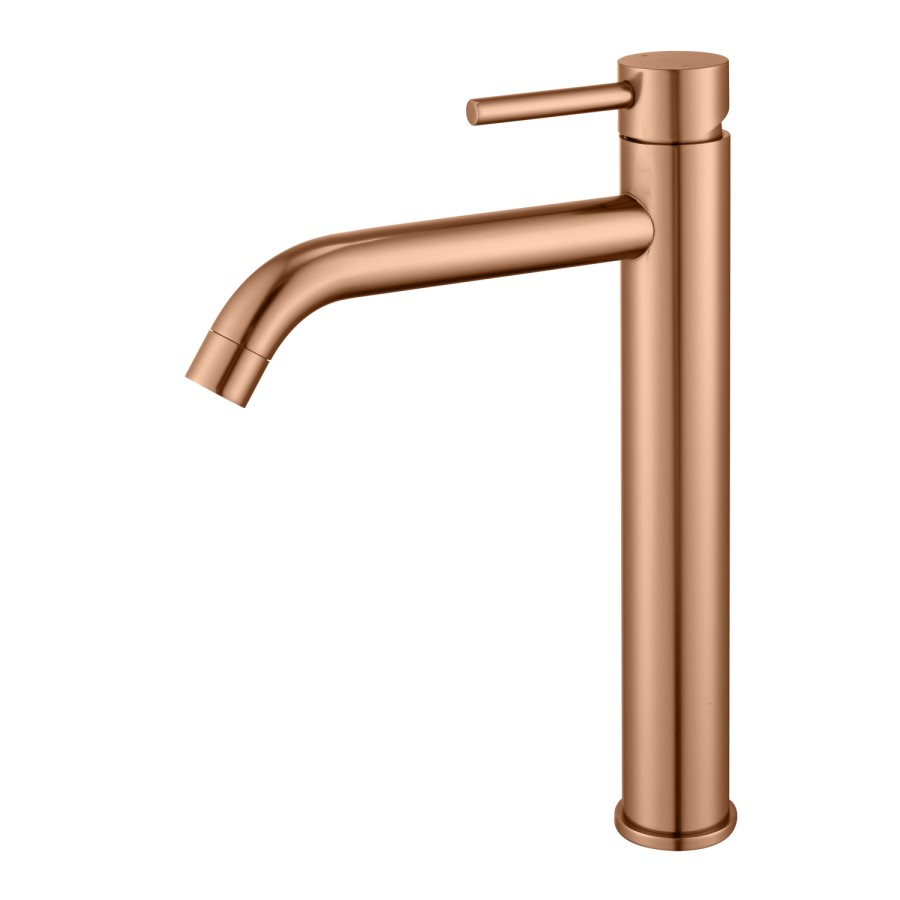 Brushed Bronze Tall Mono Basin Mixer Tap - Arissa