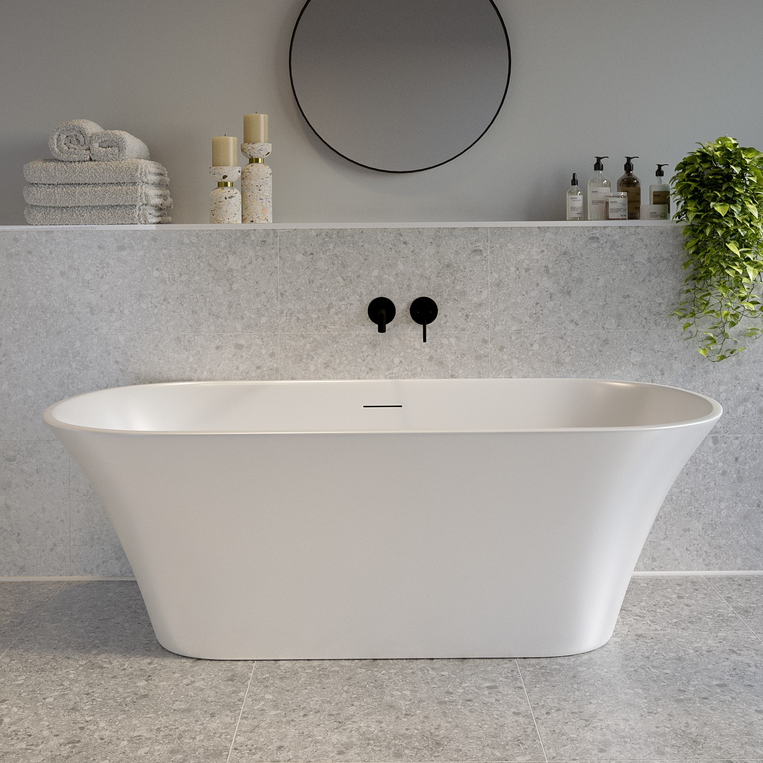 Arya White Freestanding Double Ended Bath 1650 X 740Mm