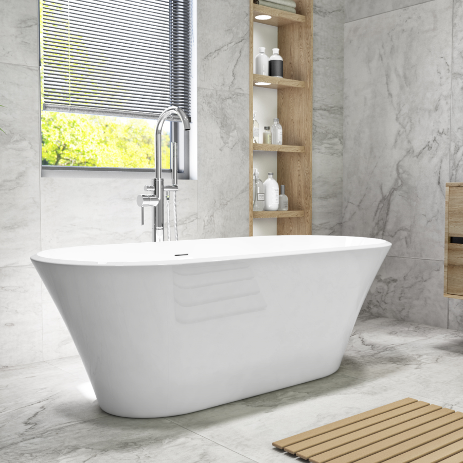 GRADE A2 - Freestanding Double Ended Bath 1650 x 740mm - Arya