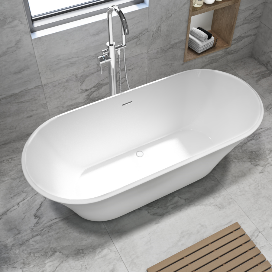 GRADE A2 - Freestanding Double Ended Bath 1650 x 740mm - Arya