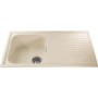 GRADE A2 - CDA Asterite Single Bowl Cream Composite Kitchen Sink with Reversible Drainer