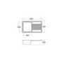 GRADE A2 - CDA Asterite Single Bowl Cream Composite Kitchen Sink with Reversible Drainer