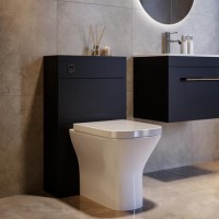 500mm Black Back to Wall Toilet Unit Only - Ashford
