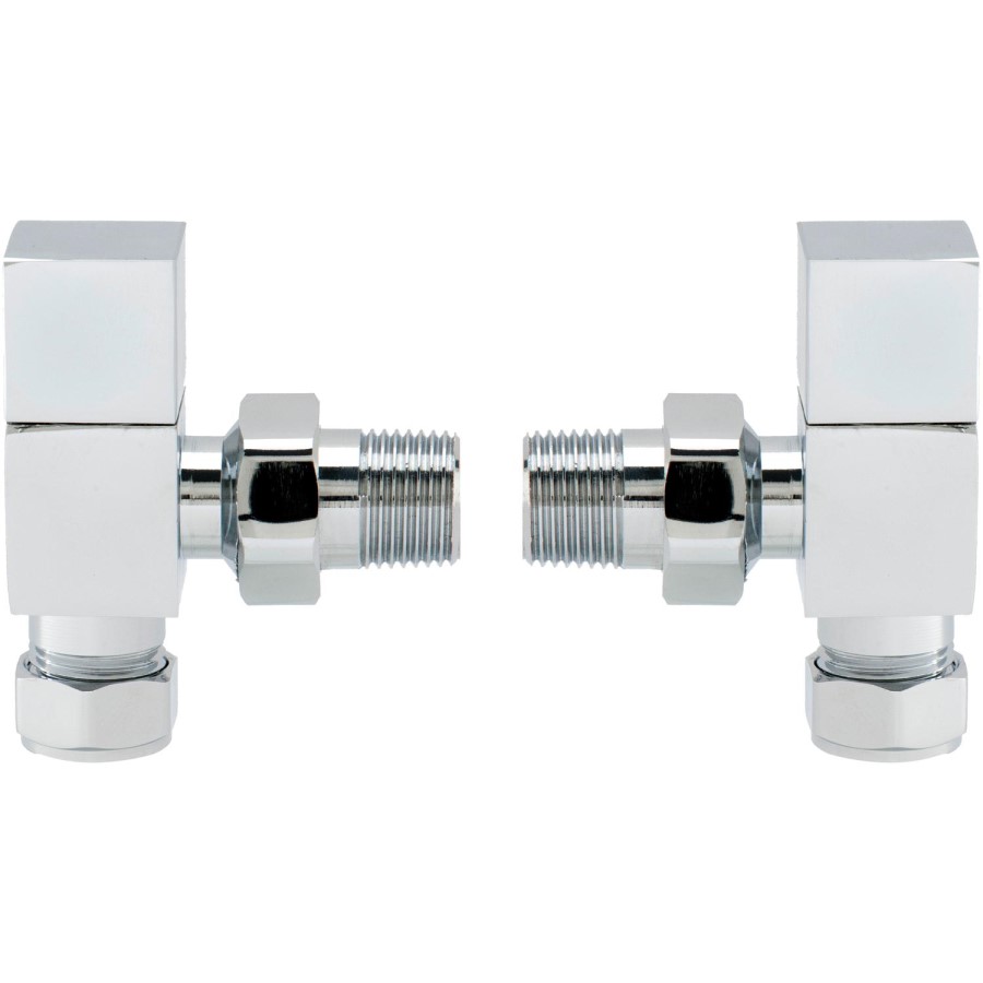 Pair of Angle Square Head Radiator Valves