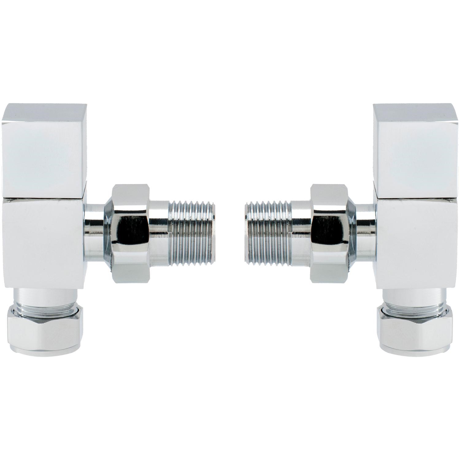 Pair of Angle Square Head Radiator Valves - Better Bathrooms