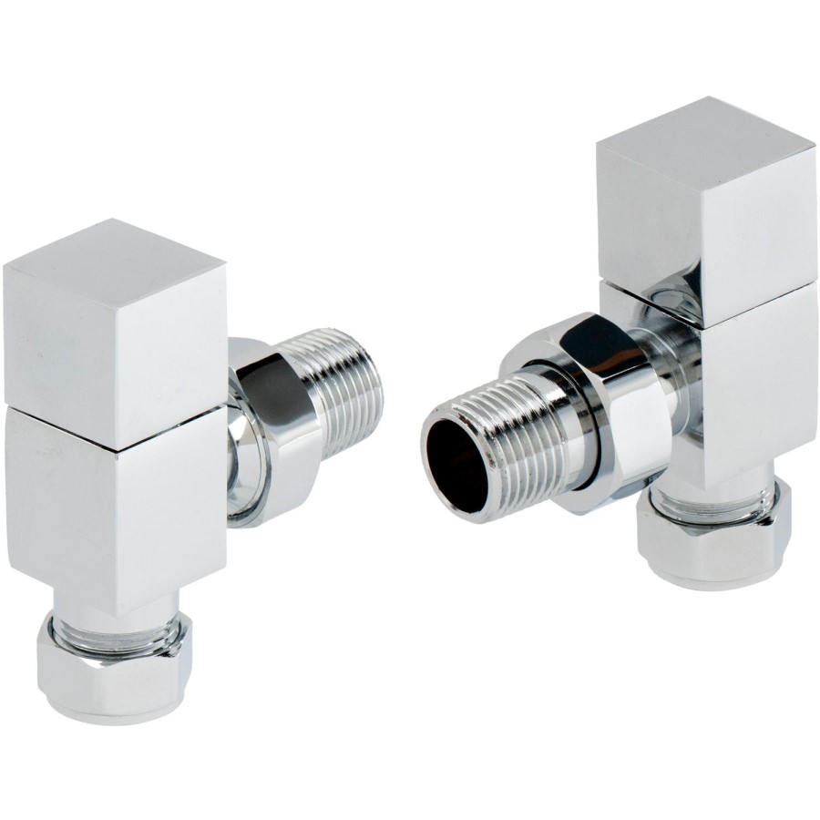 Pair of Angle Square Head Radiator Valves