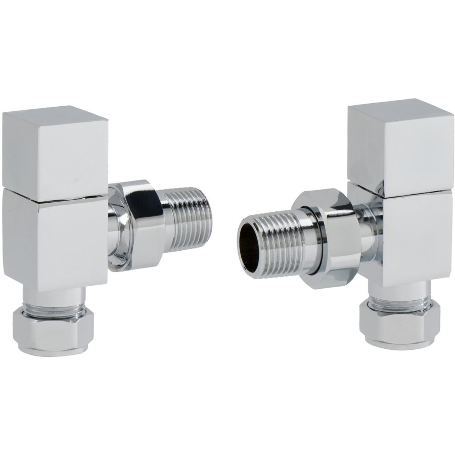 Pair of Angle Square Head Radiator Valves