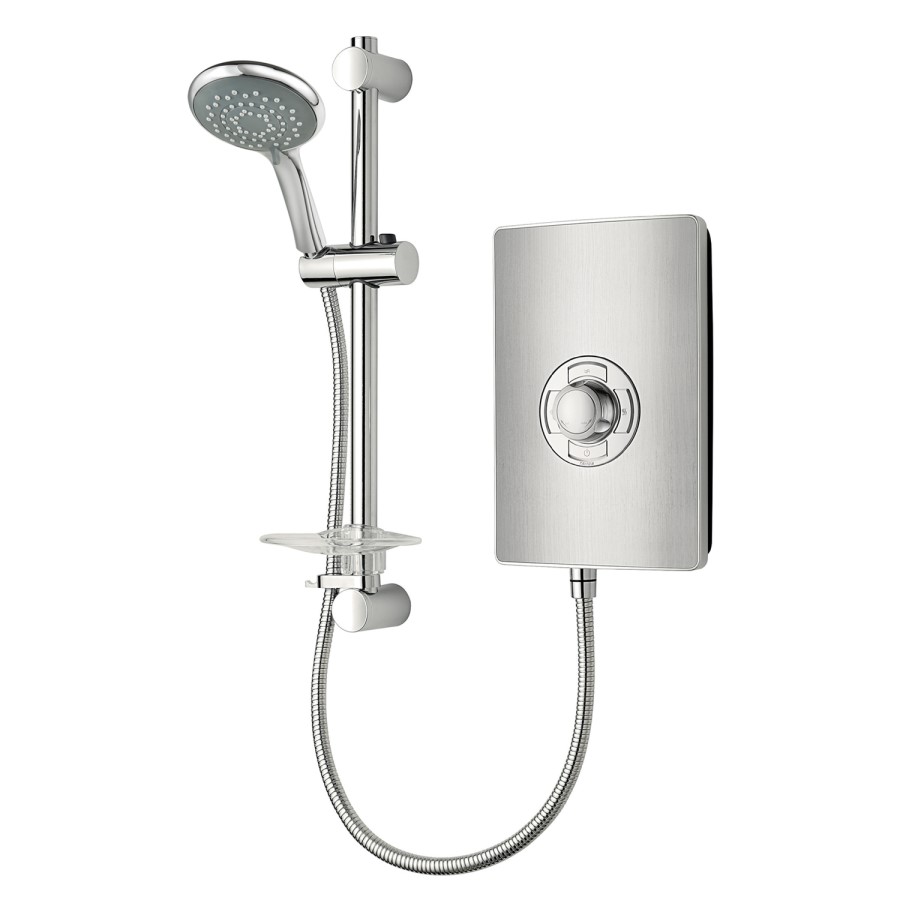 GRADE A2 - Triton Aspirante 9.5kw Electric Shower - Brushed Steel