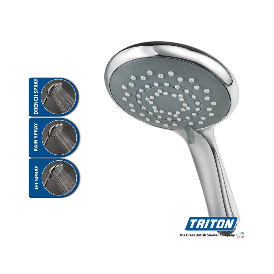 Triton Aspirante 8.5kw Brushed Steel Electric Shower