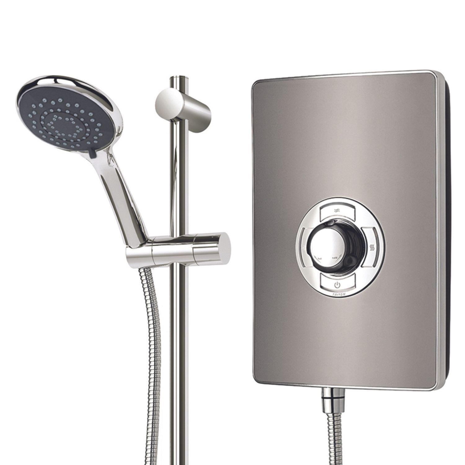 Triton Showers Grey Triton Aspirante 8.5Kw Gun Metal Electric Shower