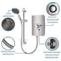 ONLY OPENED - Triton Aspirante 9.5kw Electric Shower - Brushed Steel