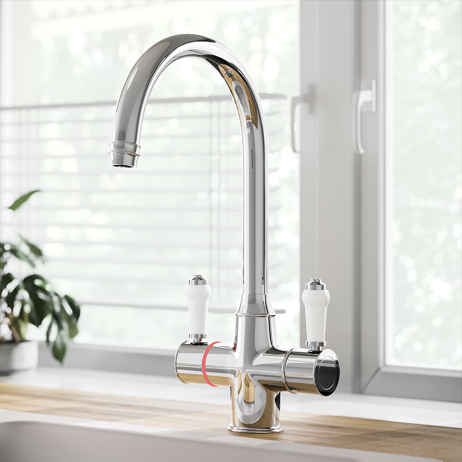 Pronto 3 In 1 Instant Boiling Hot Traditional Kitchen Mixer Tap With 2.4L Boiler Astrid AQTRAD3-1CP - Image 2