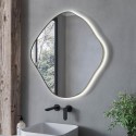 ASTERBB800 Pebble Brass Backlit Heated Bathroom Mirror with Lights 760 x 800mm - Aster