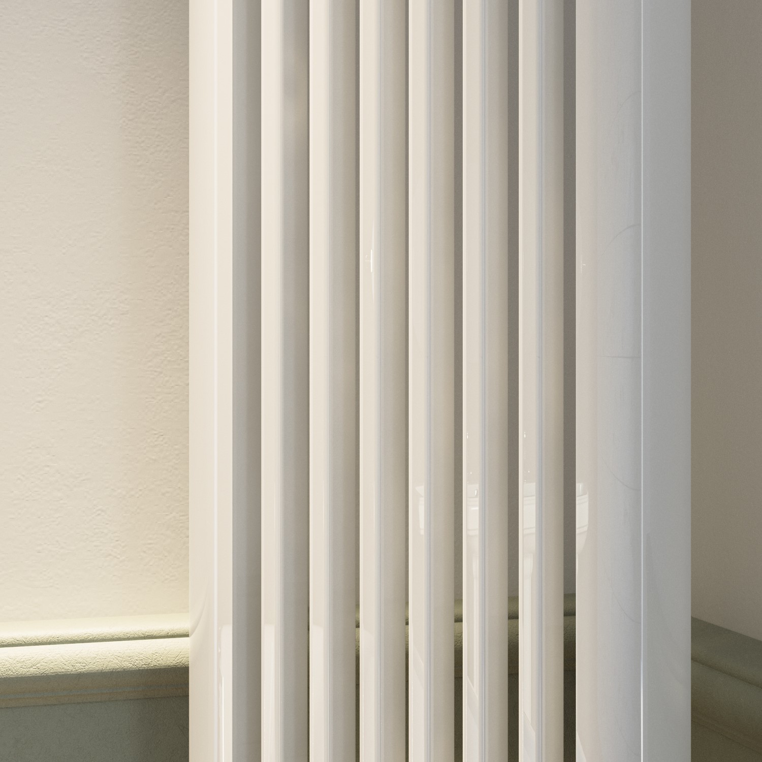 Corner Room Radiator White Vertical Single Panel Corner Traditional Radiator 1800 x 315mm ...