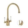 GRADE A1 - Oxbury Dual Lever Kitchen Mixer Tap - Antique Brass