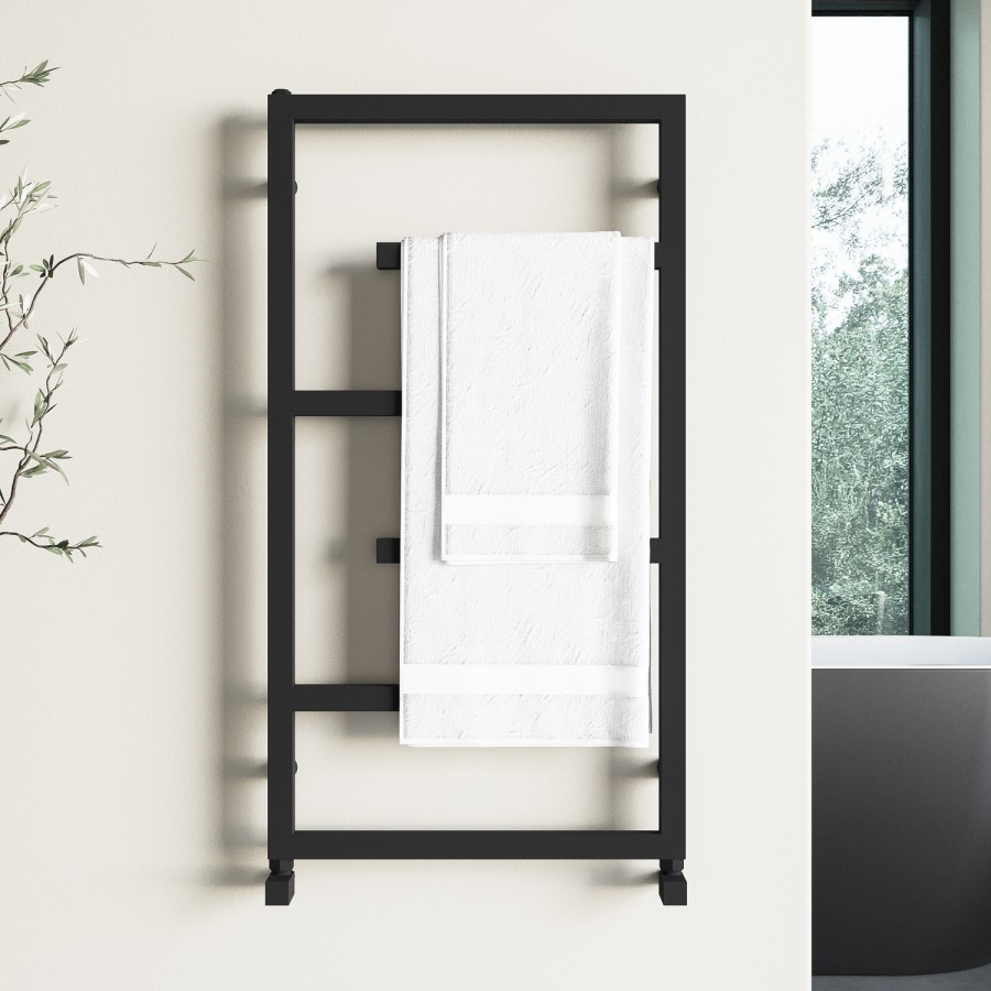 Black Designer Towel Radiator 915 x 500mm - Atka
