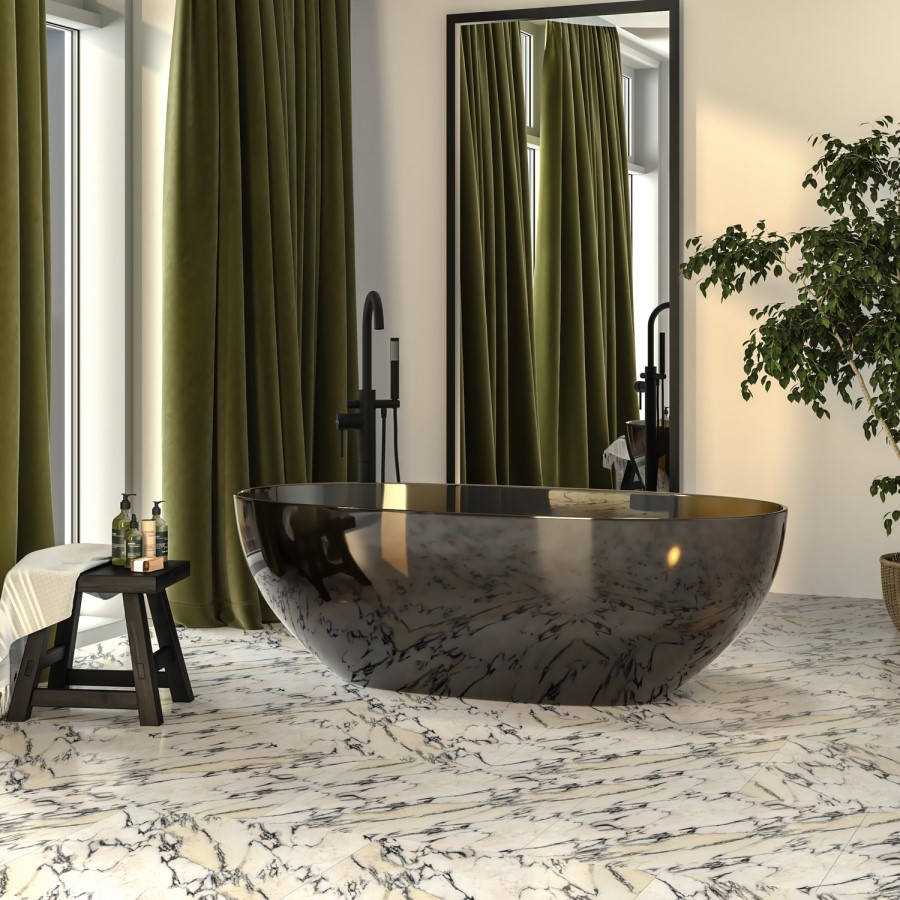 Amber Freestanding Double Ended Transparent Resin Bath 1700 x 750mm - Aurea