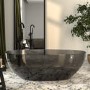 Black Freestanding Double Ended Transparent Resin Bath 1700 x 750mm - Aurea