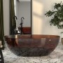 Red Freestanding Double Ended Transparent Resin Bath 1700 x 750mm - Aurea