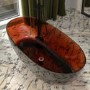 Red Freestanding Double Ended Transparent Resin Bath 1700 x 750mm - Aurea