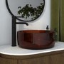 Red Round Transparent Resin Countertop Basin 400mm - Aurea