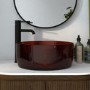 Red Round Transparent Resin Countertop Basin 400mm - Aurea