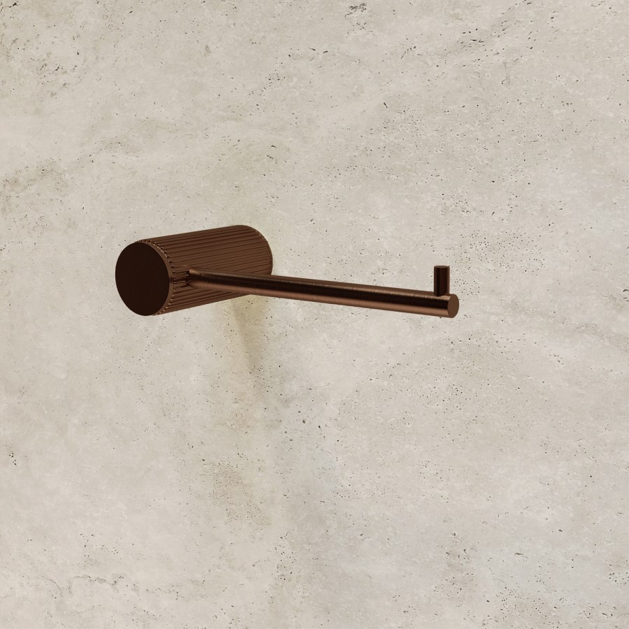 Bronze Knurled Toilet Roll Holder - Arissa