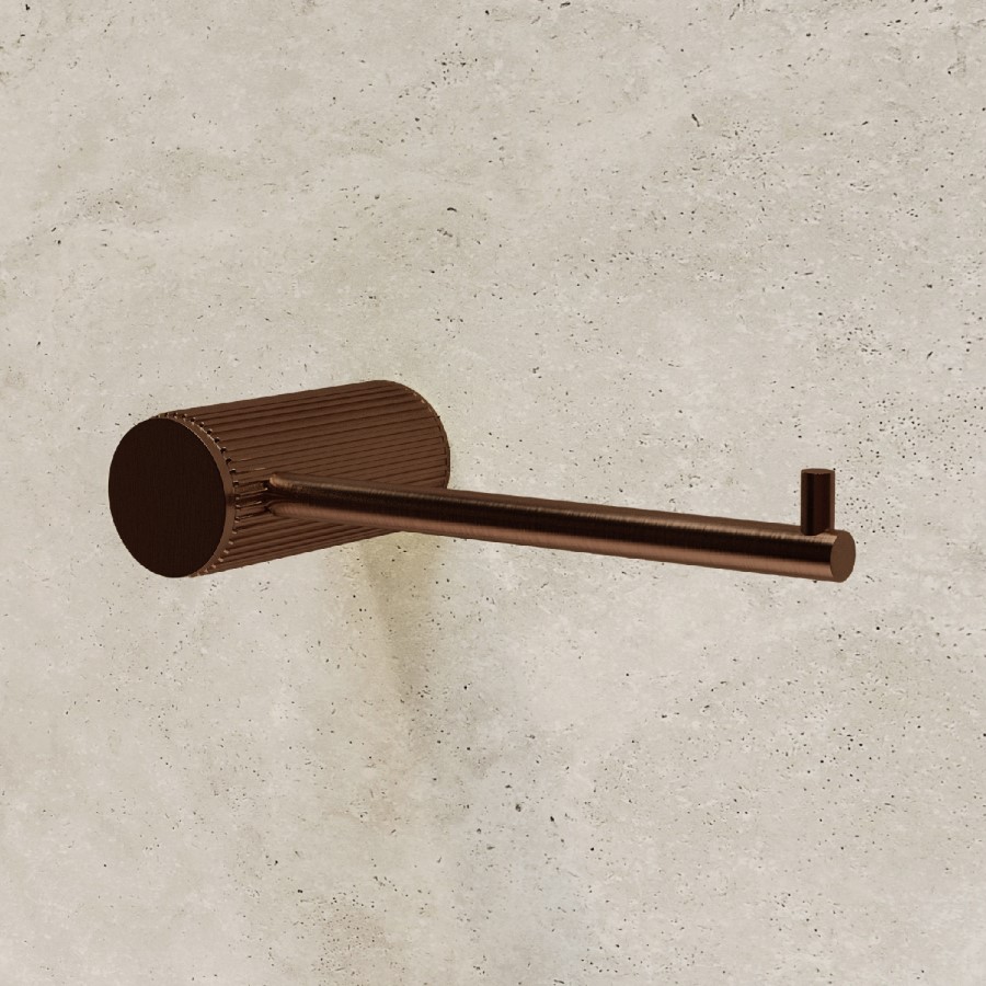 Bronze Knurled Toilet Roll Holder - Arissa