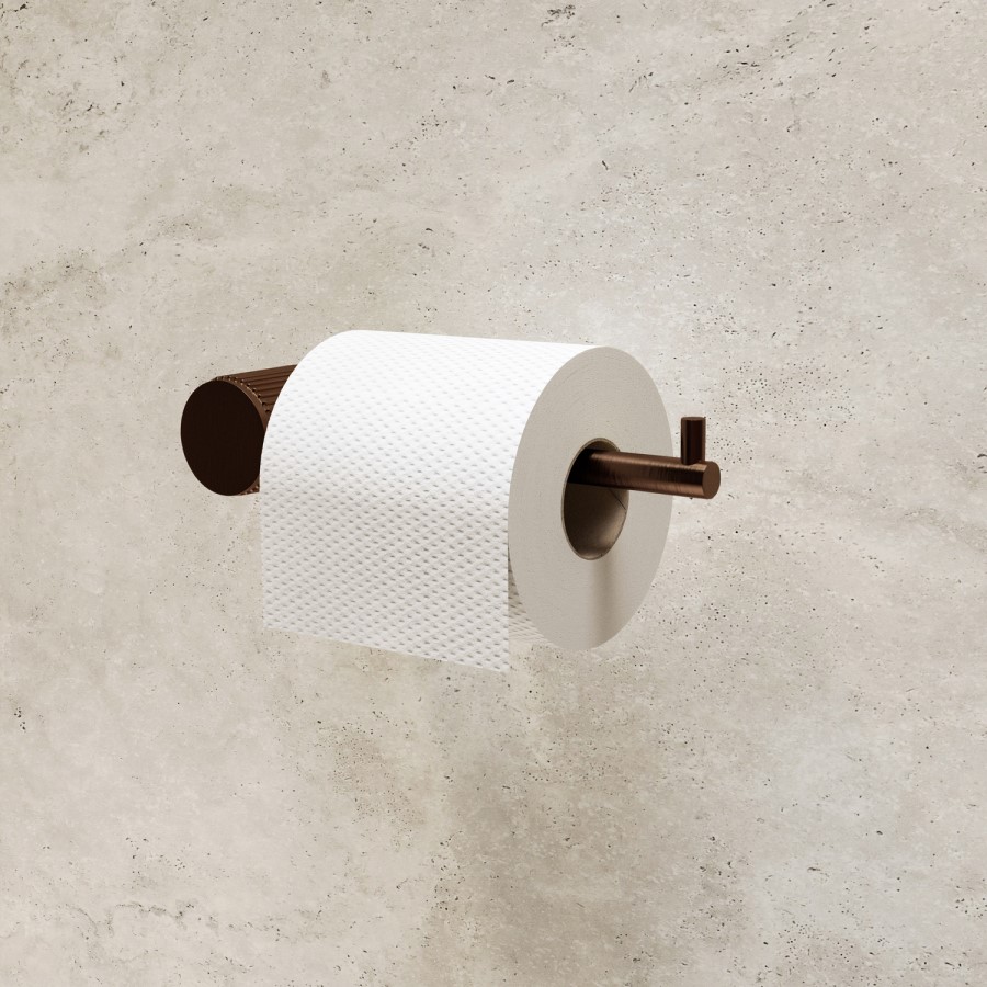 Bronze Knurled Toilet Roll Holder - Arissa