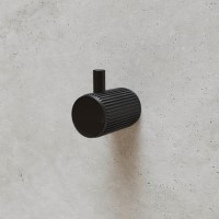 Black Knurled Towel Hook- Arissa Black Knurled Towel Hook- Arissa