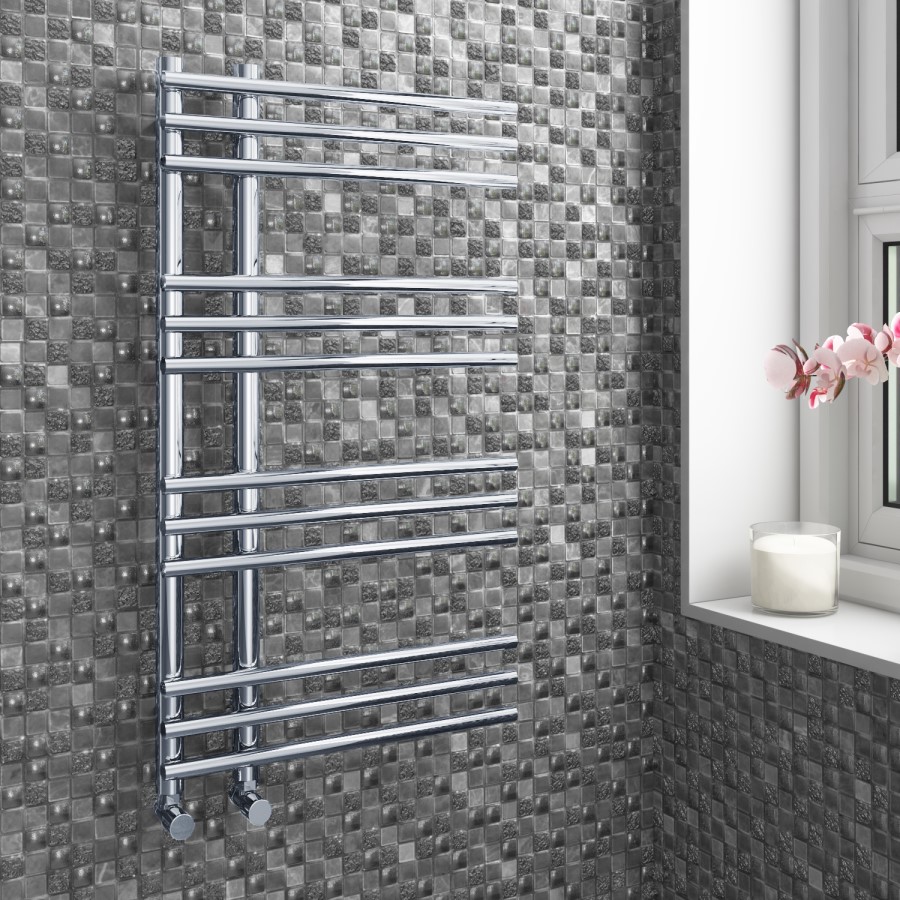 Chrome Bathroom Towel Radiator - 900 x 500mm