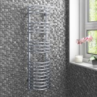 GRADE A1 - Chrome Bathroom Towel Radiator - 1200 x 320mm