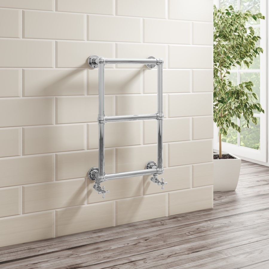 Traditional Chrome Bathroom Towel Radiator - 700 x 400mm