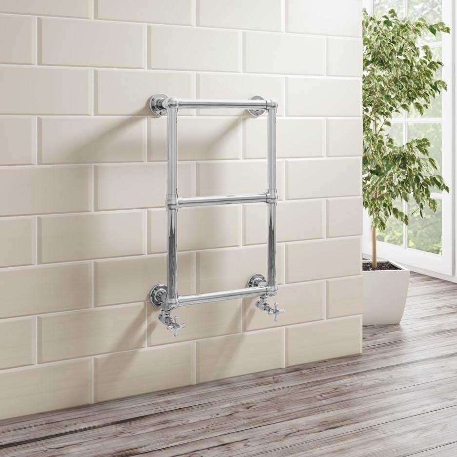 Traditional Chrome Bathroom Towel Radiator - 700 x 400mm - Better Bathrooms
