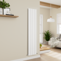 Eco Vivante White Vertical Wave Designer Aluminium Radiator 1800x374mm Single Panel 3005 BTU Eco Vivante White Vertical Wave Designer Aluminium Radiator 1800x374mm Single Panel 3005 BTU