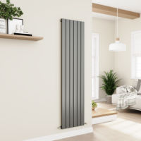 Eco Eleganza Anthracite Vertical Flat Designer Aluminium Radiator 1800x450mm Single Panel 3388 BTU Eco Eleganza Anthracite Vertical Flat Designer Aluminium Radiator 1800x450mm Single Panel 3388 BTU
