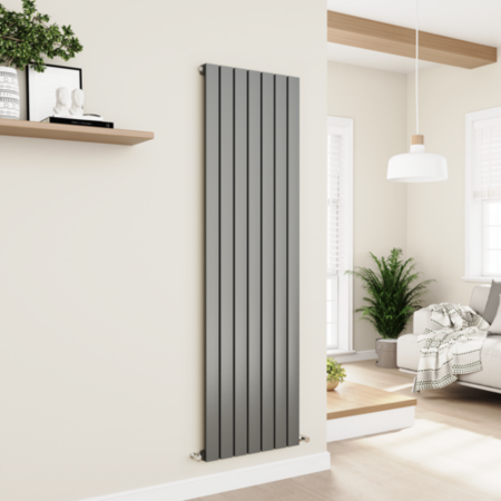 Eco Eleganza Anthracite Vertical Flat Designer Aluminium Radiator ...