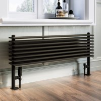 Black Horizontal Floor Standing Radiator 500 x 1000mm - Azuma Black Horizontal Floor Standing Radiator 500 x 1000mm - Azuma