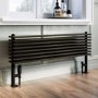 Black Horizontal Floor Standing Radiator 500 x 1000mm - Azuma