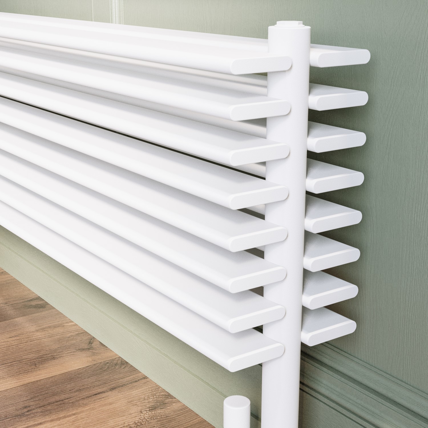 White Horizontal Floor Standing Radiator 500 x 1000mm - Azuma - Better ...
