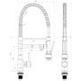 Reginox Chrome & Black Single Lever Pull Out Kitchen Tap - Arndel CH