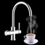 Instant Boiling Water Kitchen Tap 3 in 1 Chrome - Mayfair Escala