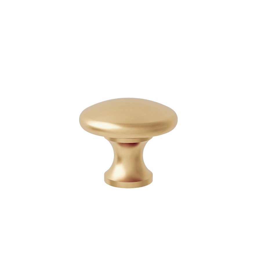 Brushed Brass Round Handle - Baxenden