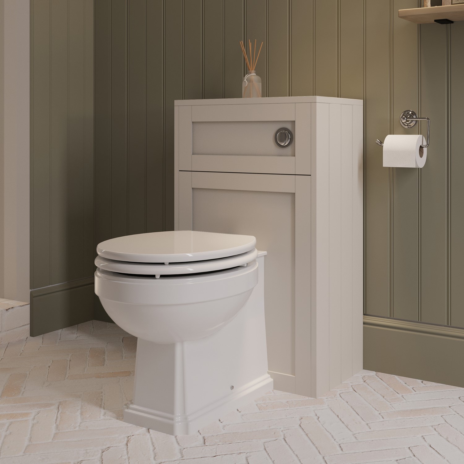 Baxenden Beige 500Mm Back To Wall Toilet Unit Only