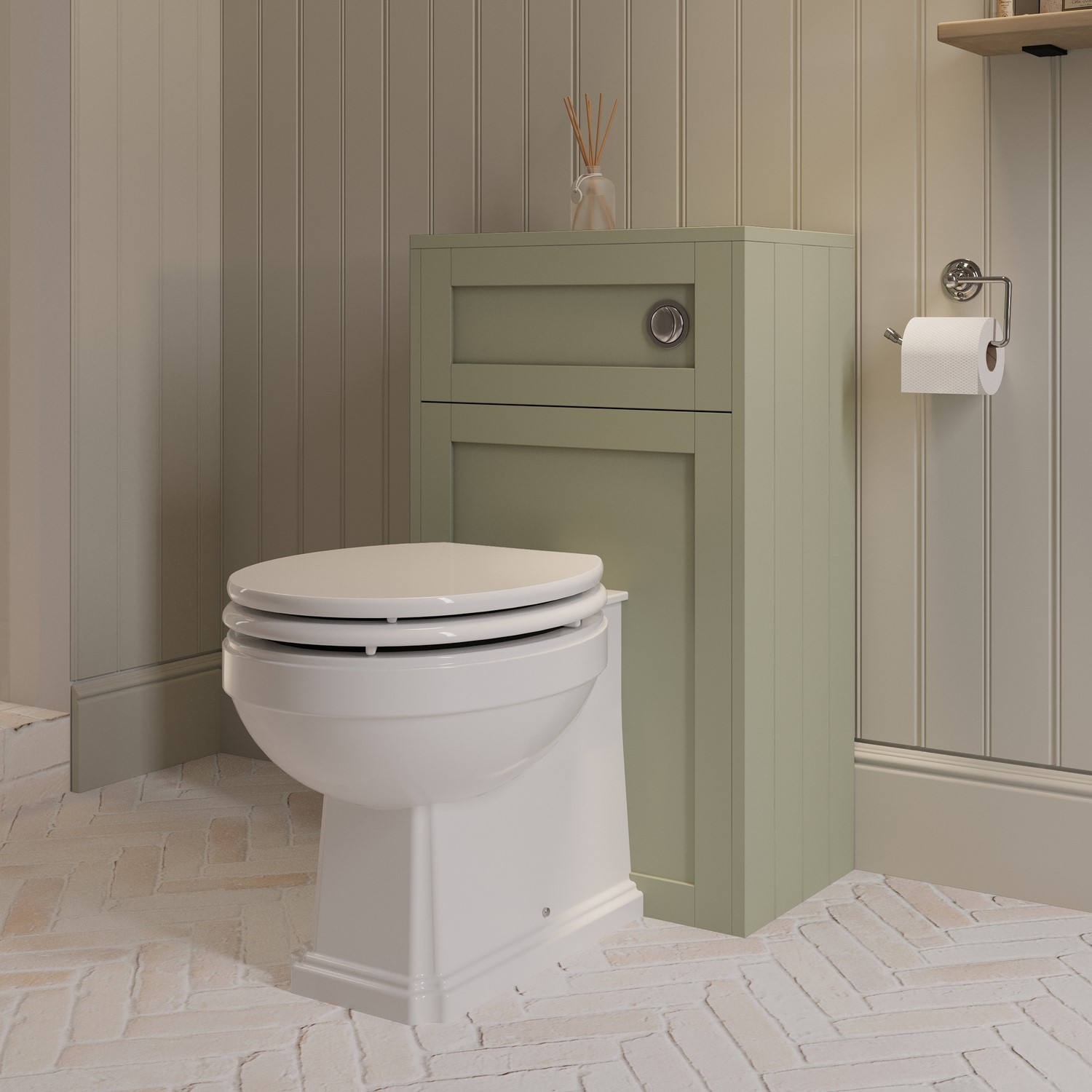 Baxenden Green 500Mm Back To Wall Toilet Unit Only